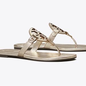 Tory Burch Miller Metallic Wrinkled Leather Spark Gold 7